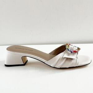 Donald J. Pliner White Sandals with Colorful Embellishments